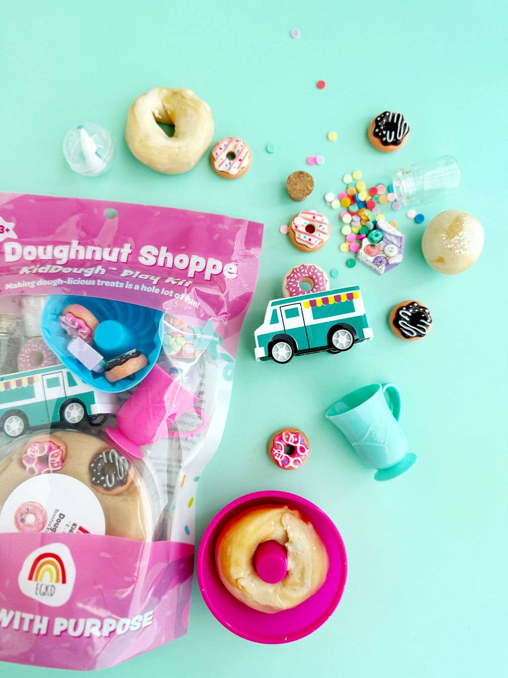 Earth Grown KidDoughs (KidDoughs by EGKD) - Doughnut Shoppe KidDough Play Kit
