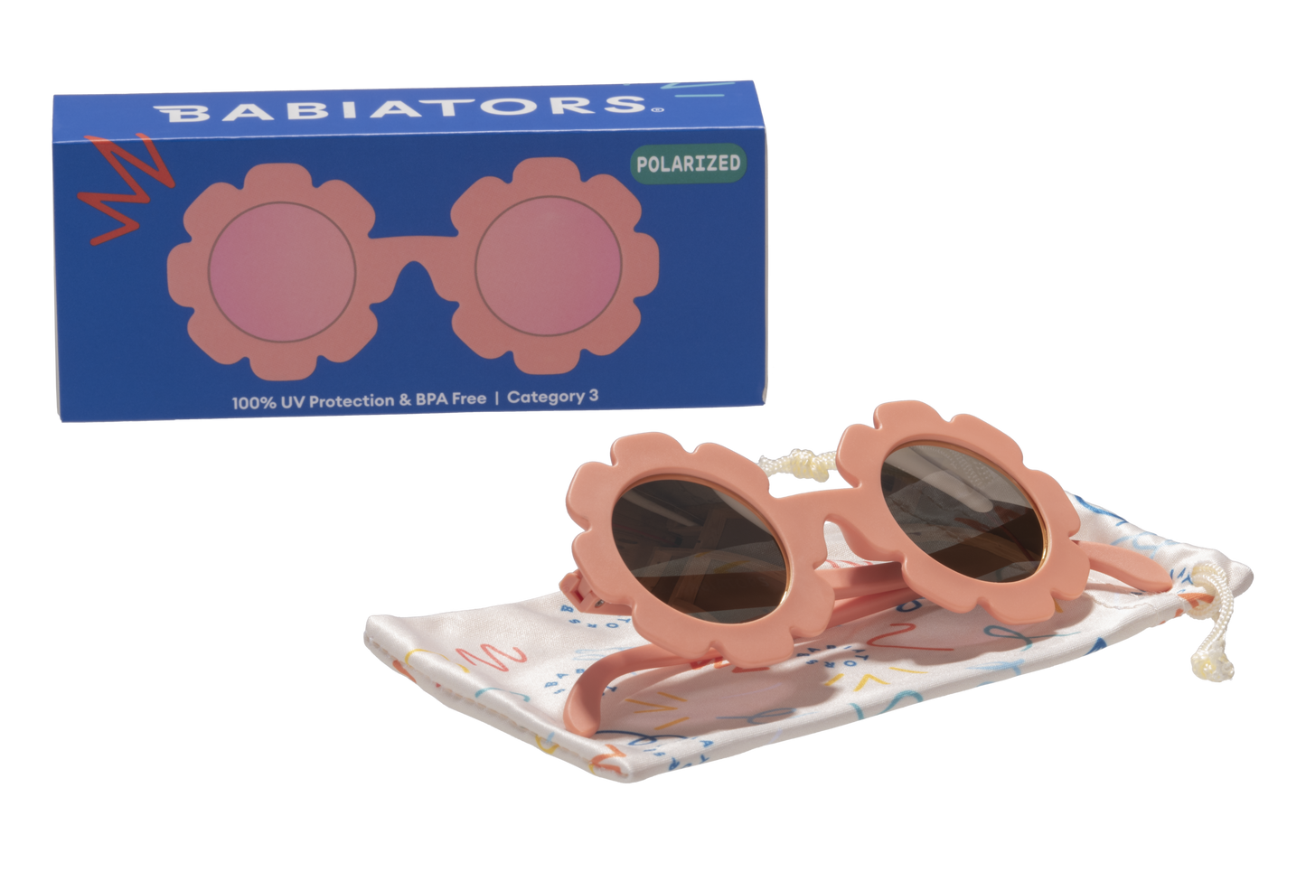Babiators - Peach Keen Polarized Flower Sunglasses with Mirrored Lens