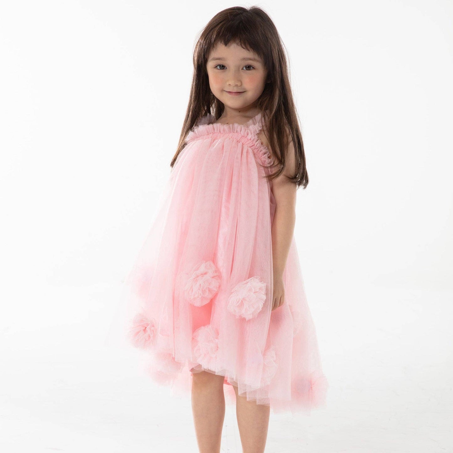 Petite Hailey - PomPom Tutu Dress: Ivory / 3-4yr
