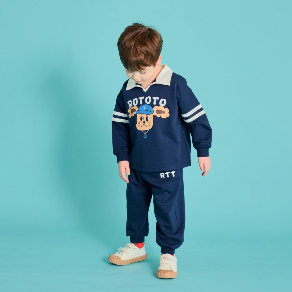 ROTOTO Navy Kids' Two-Piece Set