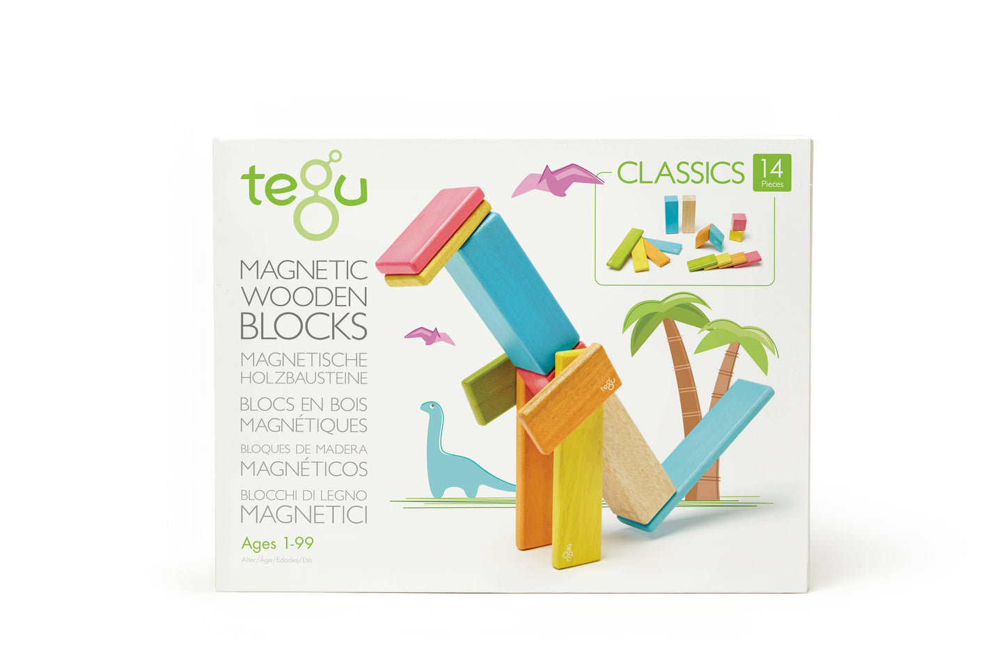 Tegu - 14 Piece Magnetic Wooden Block Set: Blues