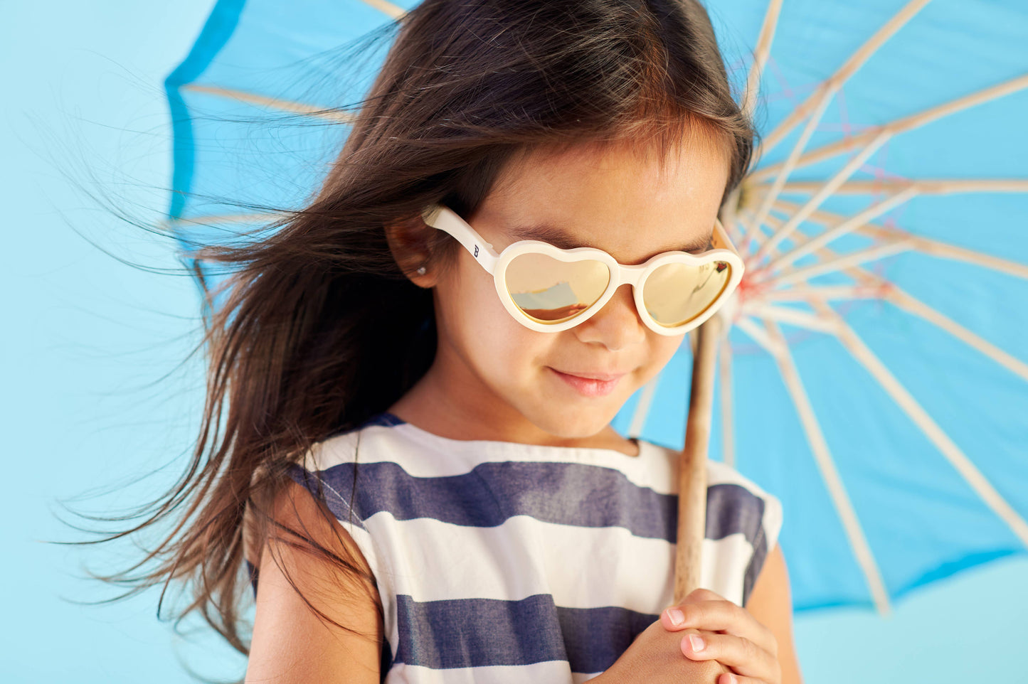Babiators - Sweet Cream Polarized Heart Sunglasses with Mirrored Lens