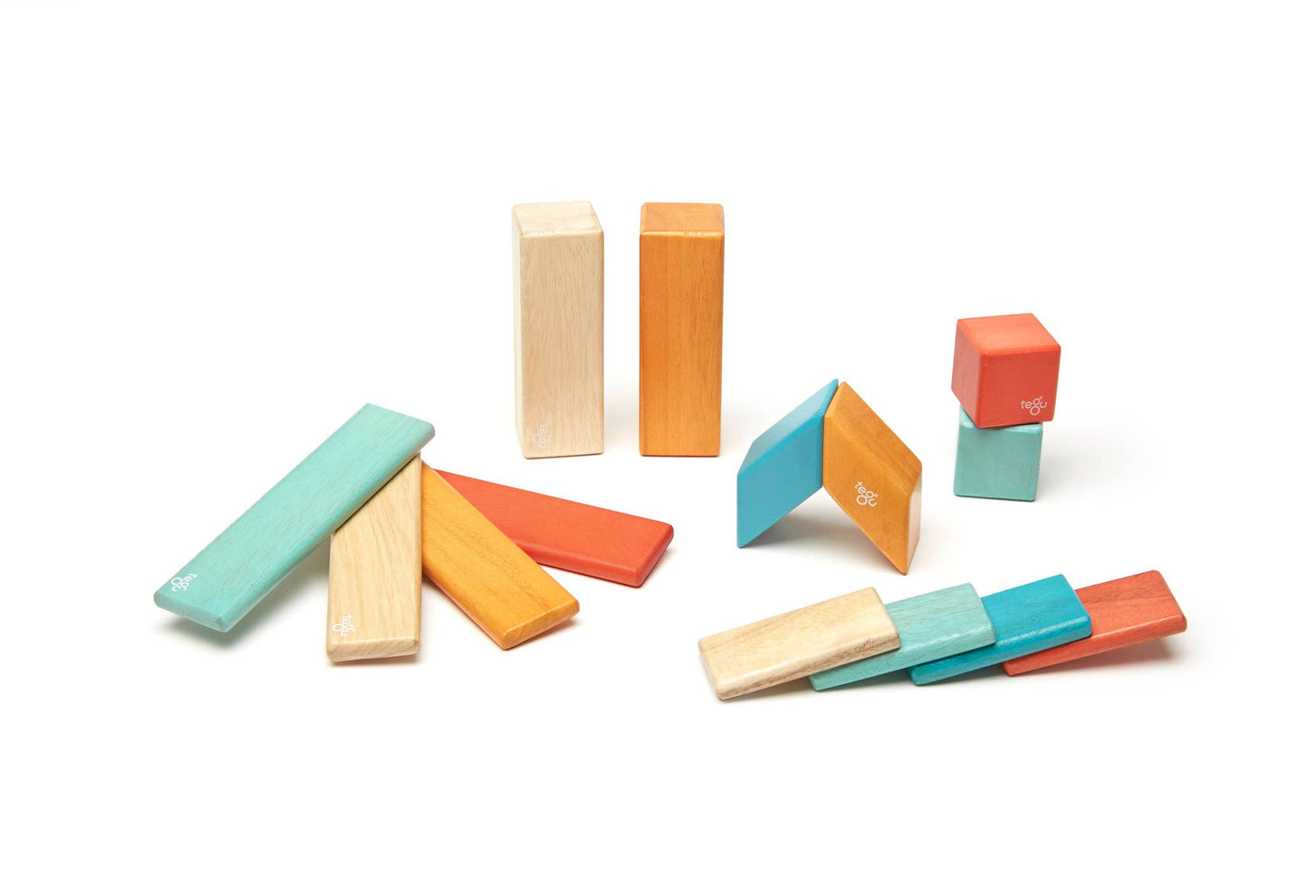 Tegu - 14 Piece Magnetic Wooden Block Set: Blues