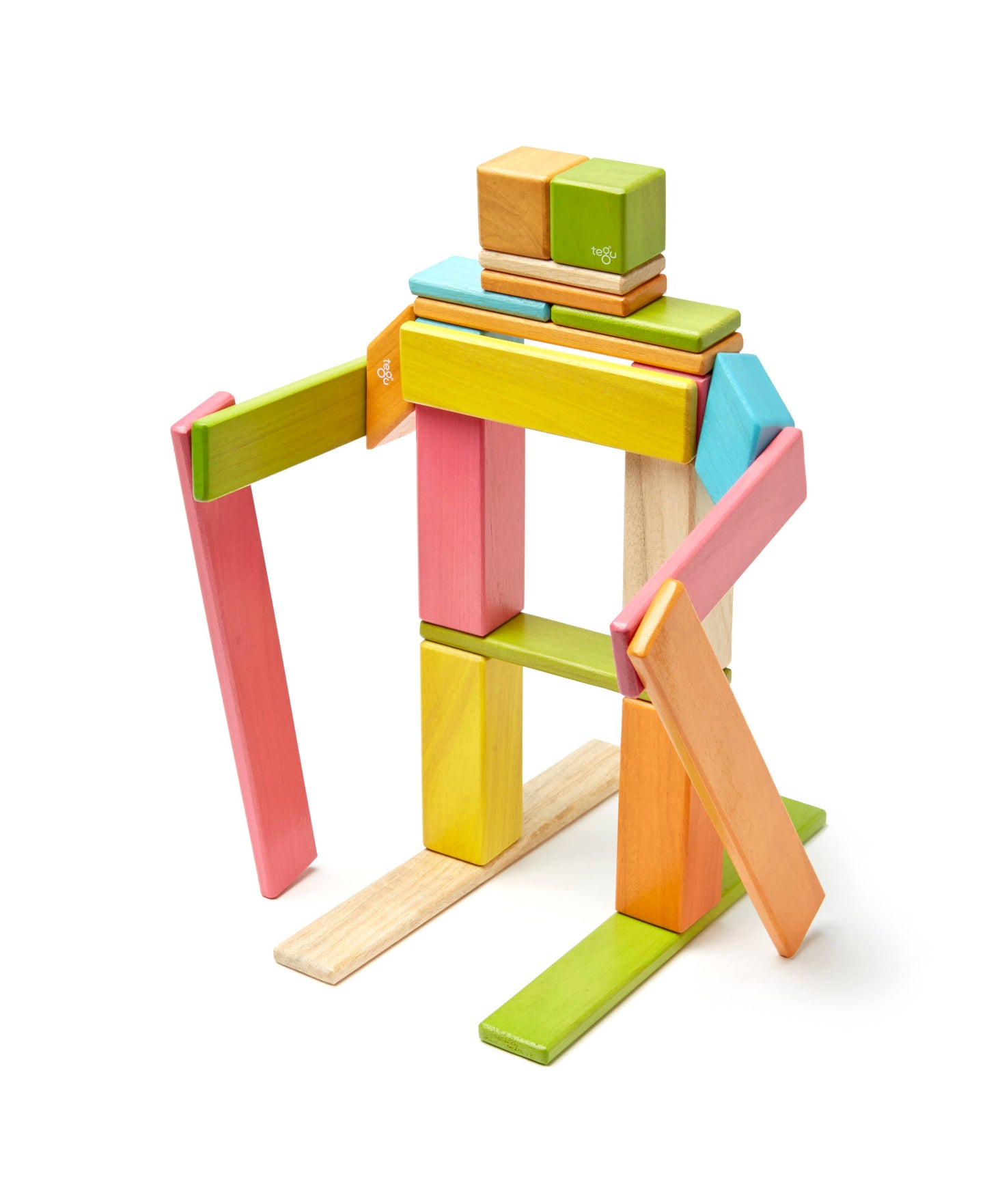 Tegu - 24 Piece Magnetic Wooden Block Set: Tints