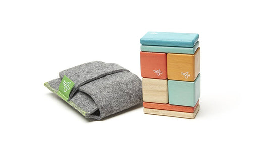 Tegu - Original Pocket Pouch - Magnetic Wooden Block Set: Sunset