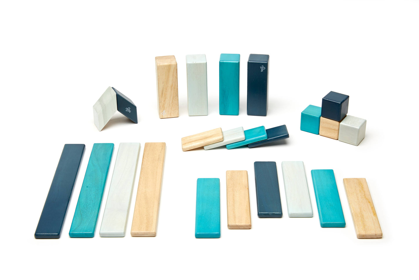 Tegu - 24 Piece Magnetic Wooden Block Set: Tints