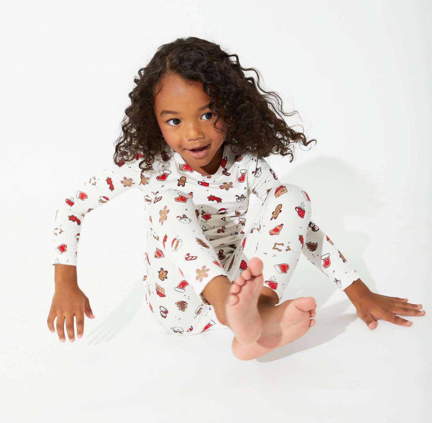 Bellabu Bear - Christmas Sugar Cookies Bamboo Kids Pajamas Two-Piece Set: 3T