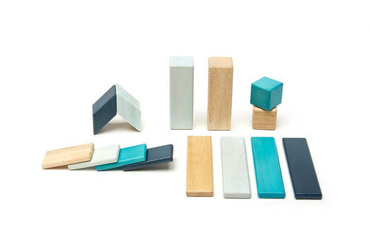 Tegu - 14 Piece Magnetic Wooden Block Set: Blues