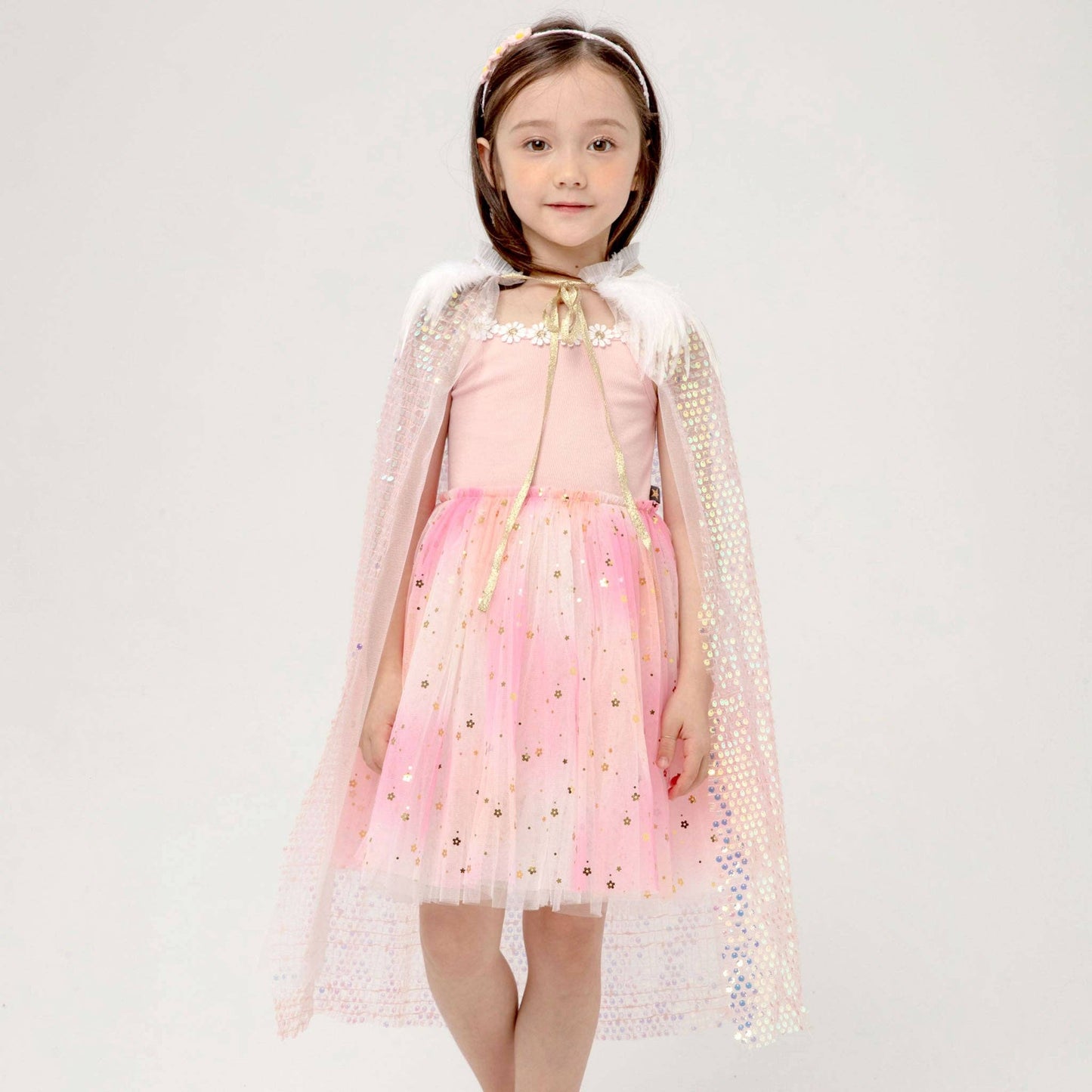 Petite Hailey - Flower Lace Tutu Dress: Peach / 3