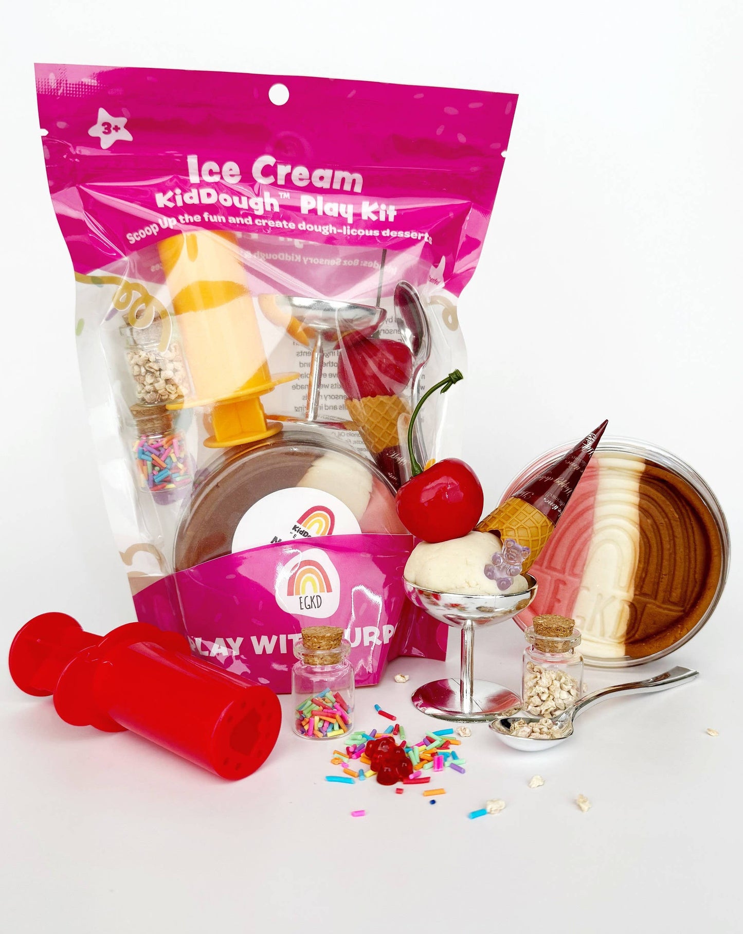 Earth Grown KidDoughs (KidDoughs by EGKD) - Ice Cream KidDough Play Kit