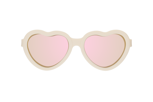 Babiators - Sweet Cream Polarized Heart Sunglasses with Mirrored Lens