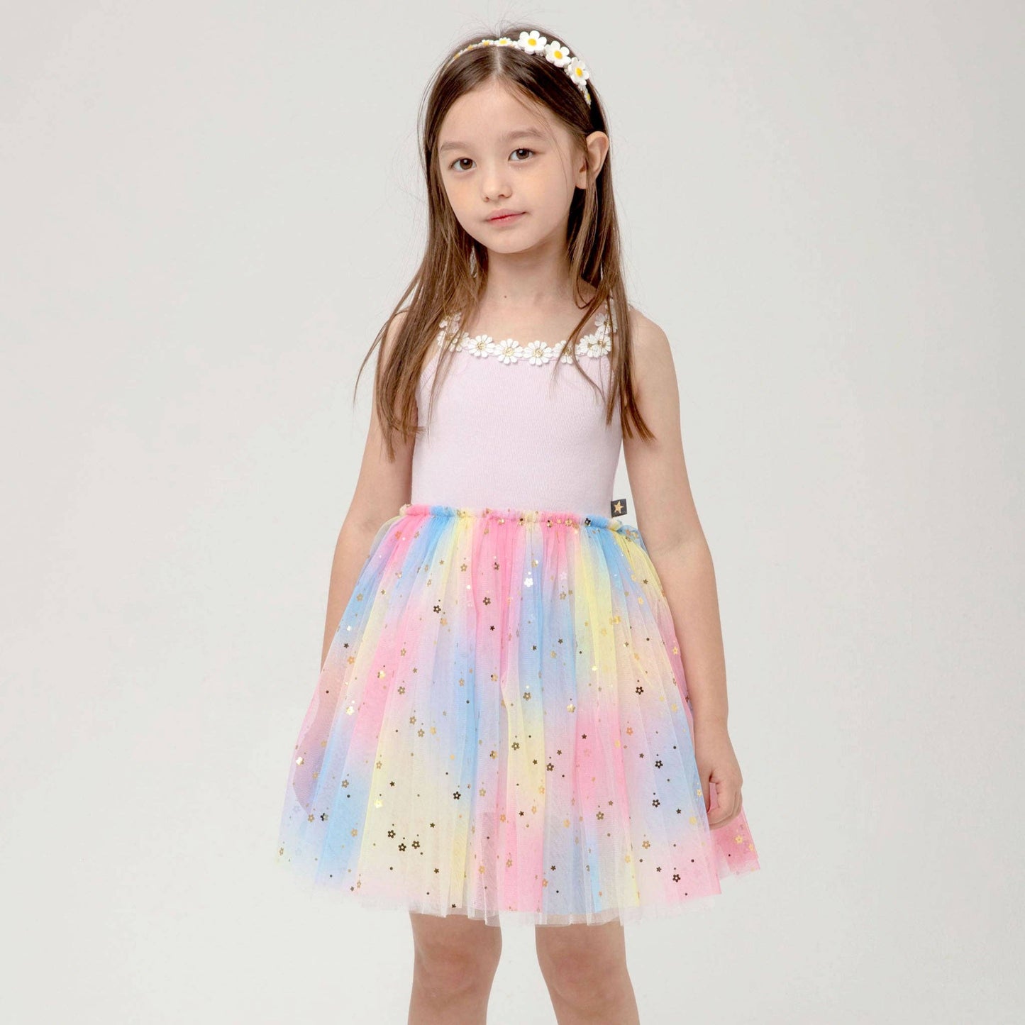 Petite Hailey - Flower Lace Tutu Dress: Peach / 3