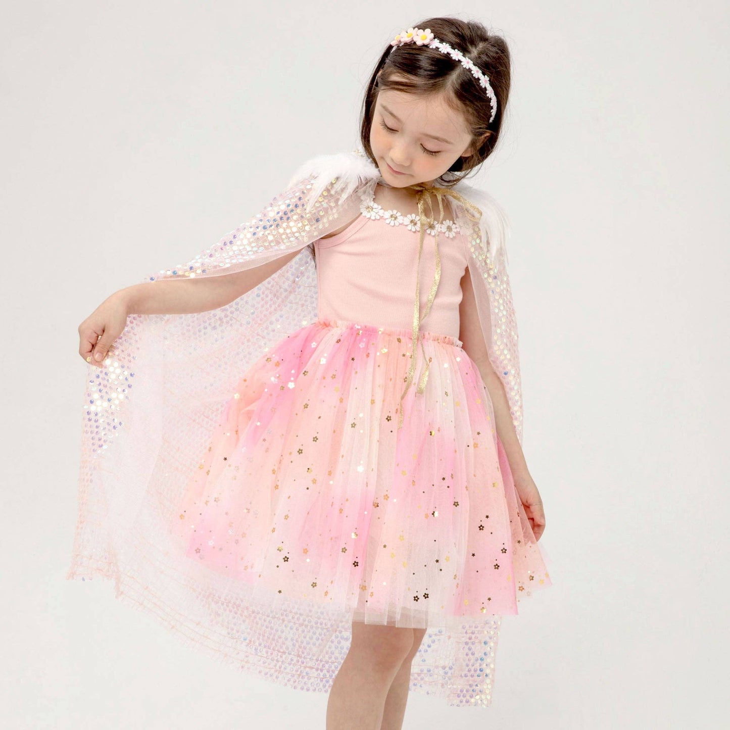 Petite Hailey - Flower Lace Tutu Dress: Peach / 3