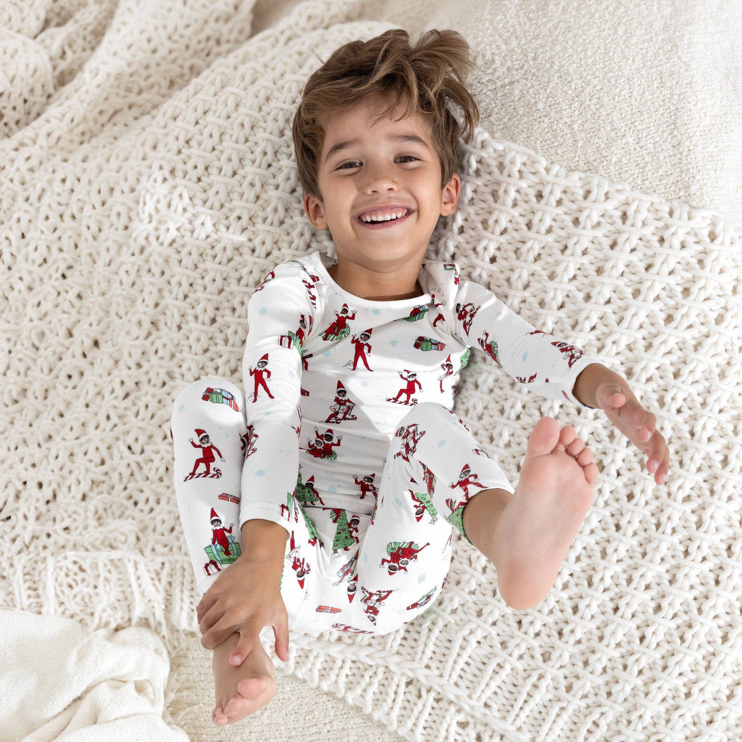 Bellabu Bear - The Elf on the Shelf Bamboo Kids Pajamas: 2T