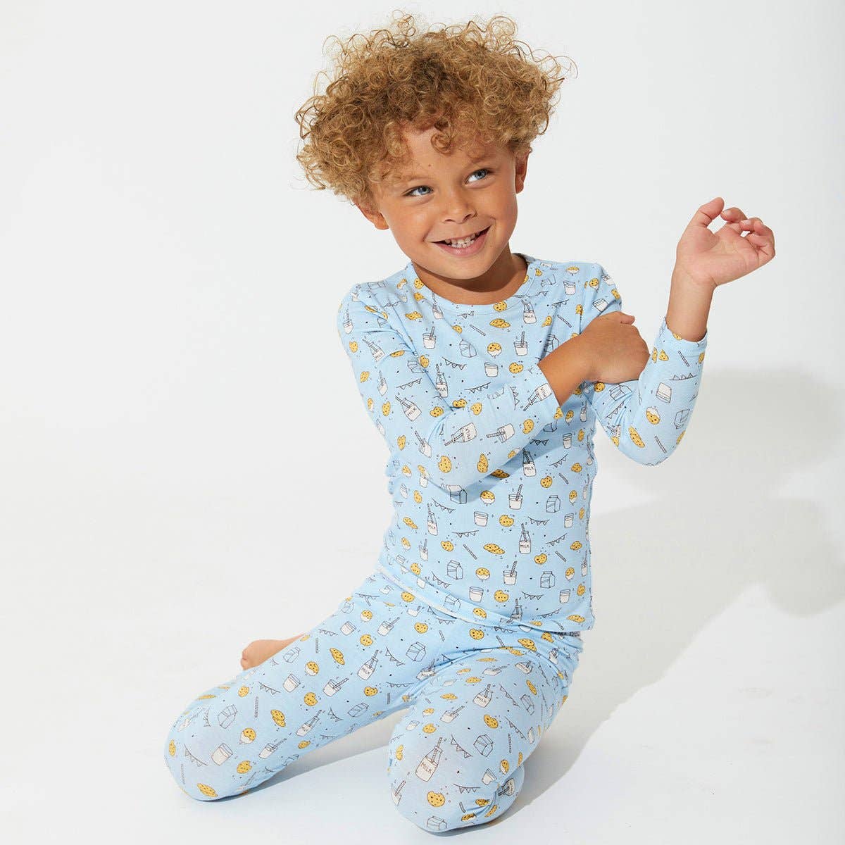Bellabu Bear - Milk and Cookies Blue Bamboo Two-Piece Set: 4T