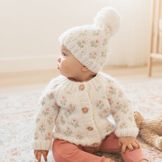 Bitty Blooms White Cardigan Sweater Baby & Toddler: 2-3T
