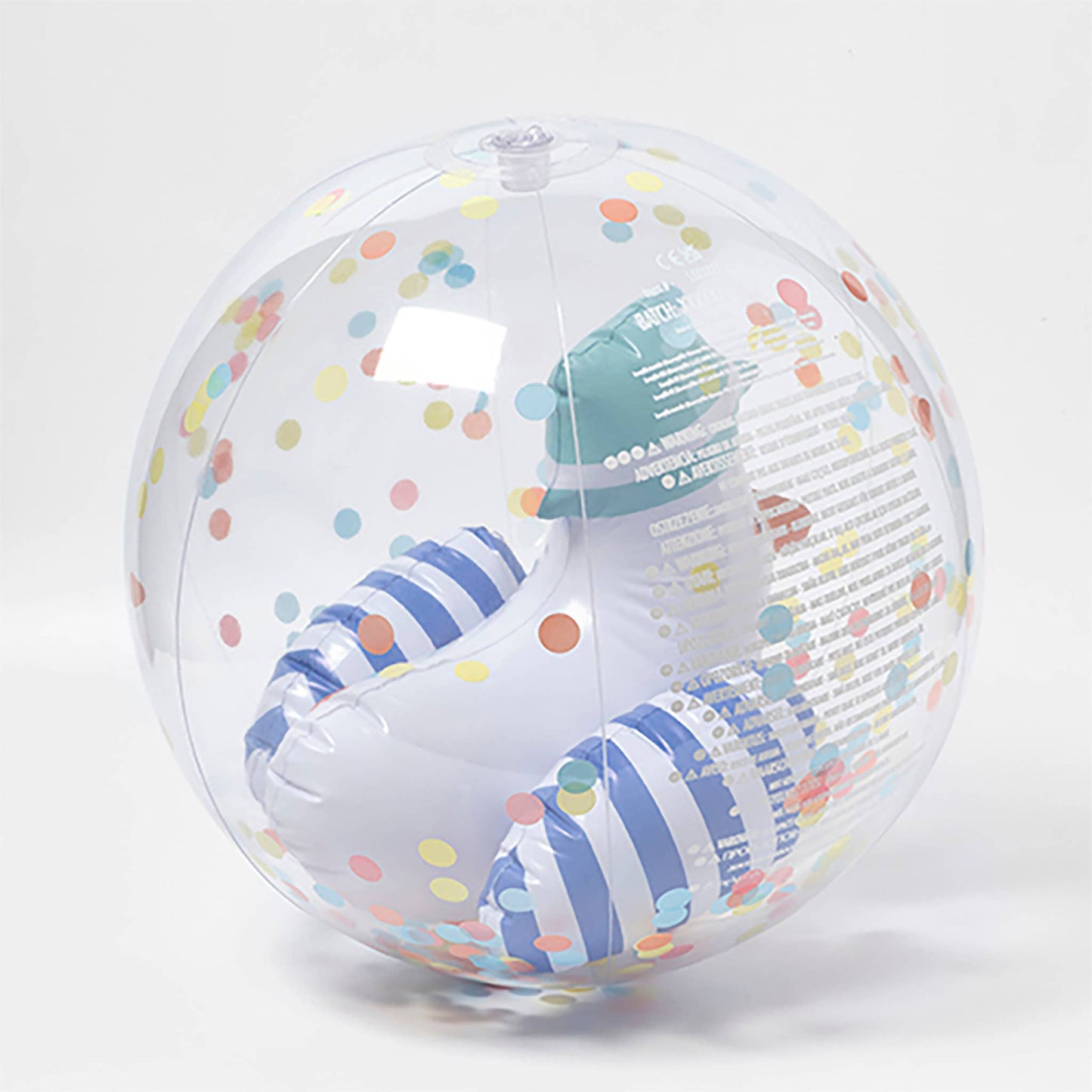 Sunnylife - 3D Inflatable Beach Ball Sid the Seagull Blue Stripe