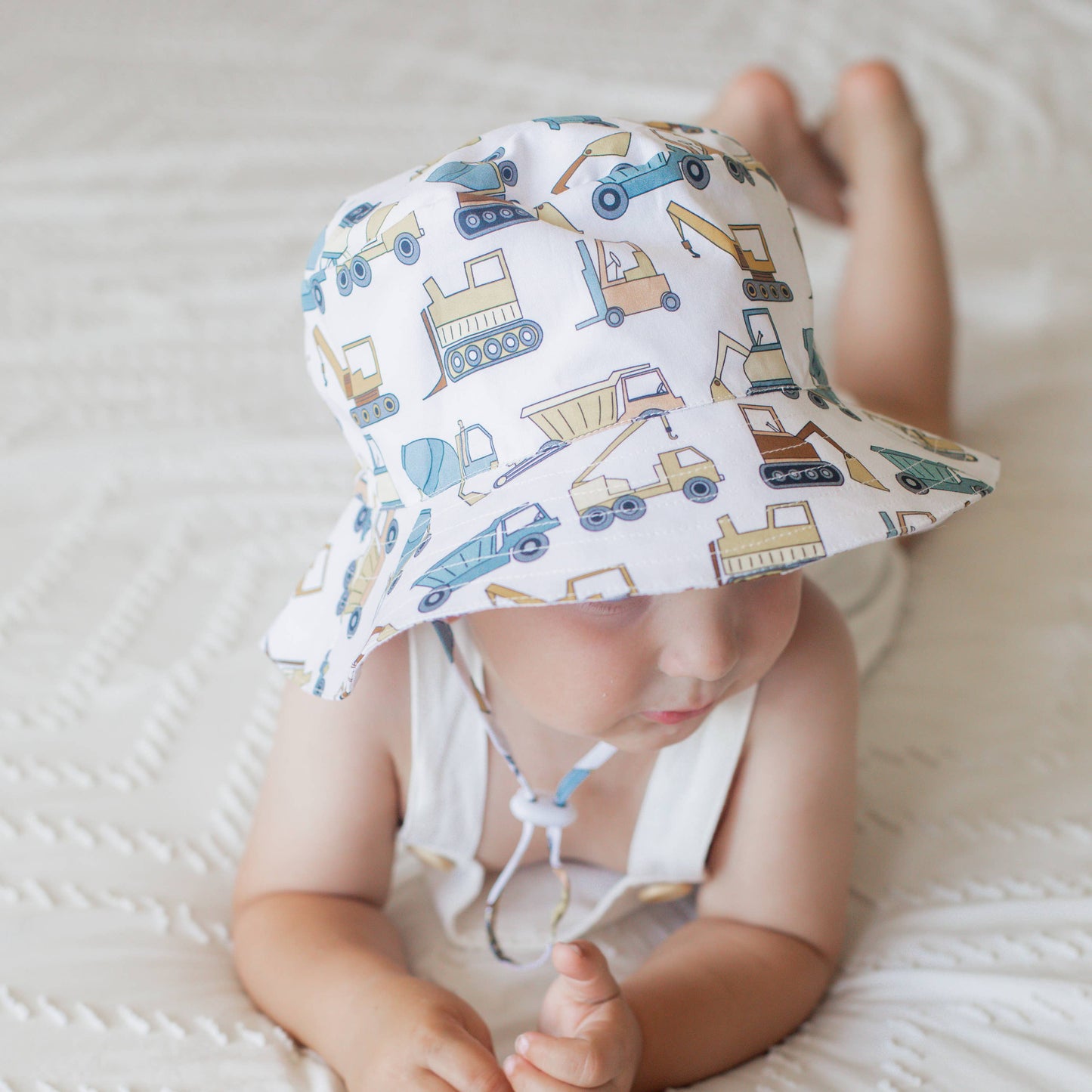 Construction Trucks Bucket Hat UPF 50+ Baby & Toddler: 2-4 years