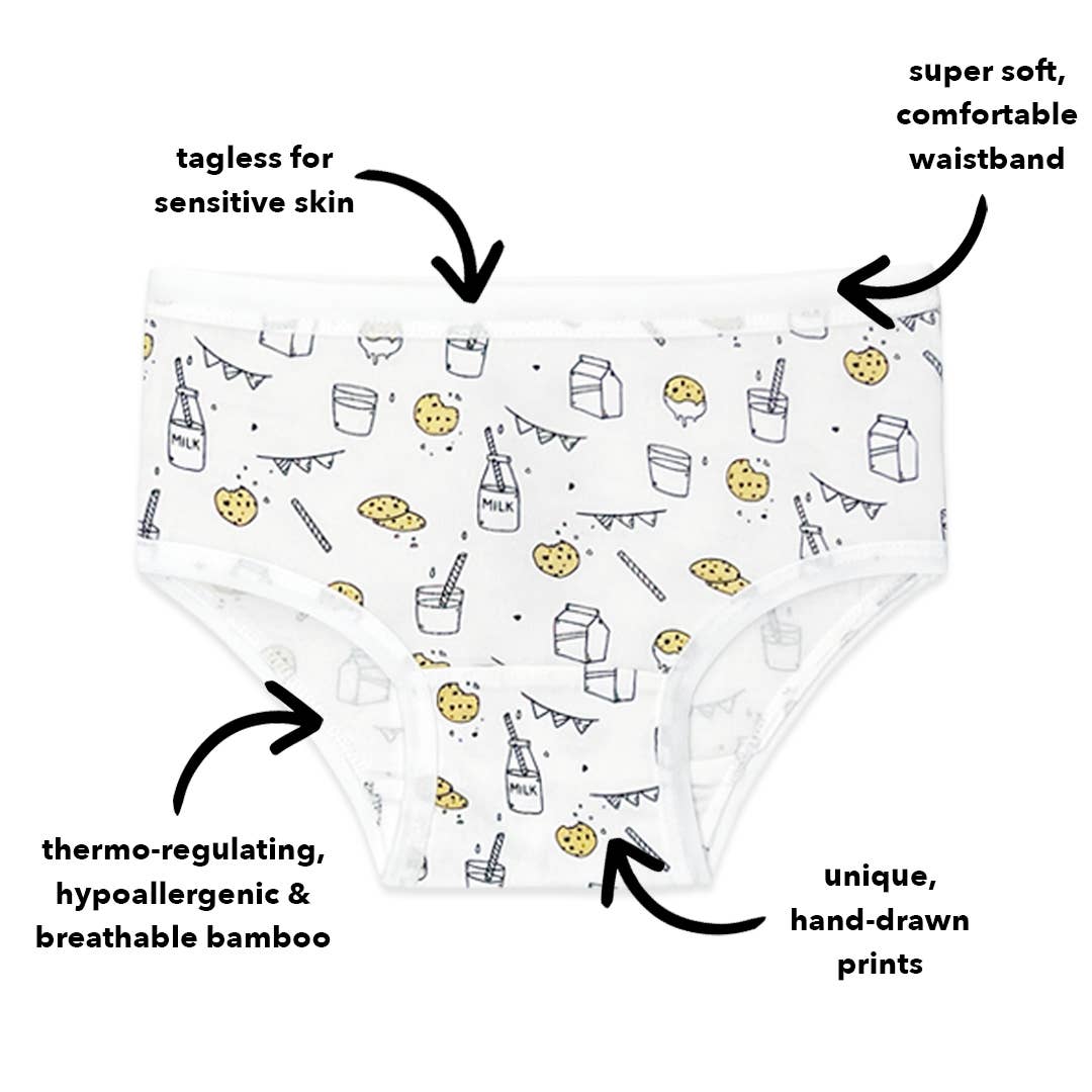 Bellabu Bear - Girl's Bamboo Underwear 7-Pack: 4/5 T