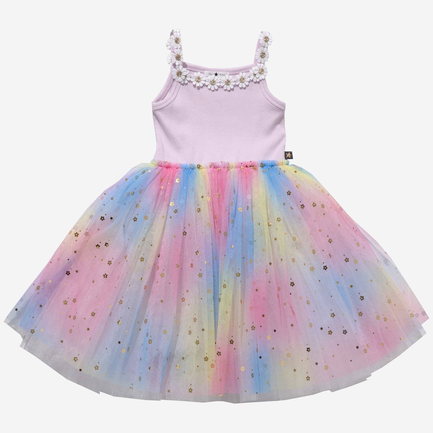 Petite Hailey - Flower Lace Tutu Dress: Peach / 3