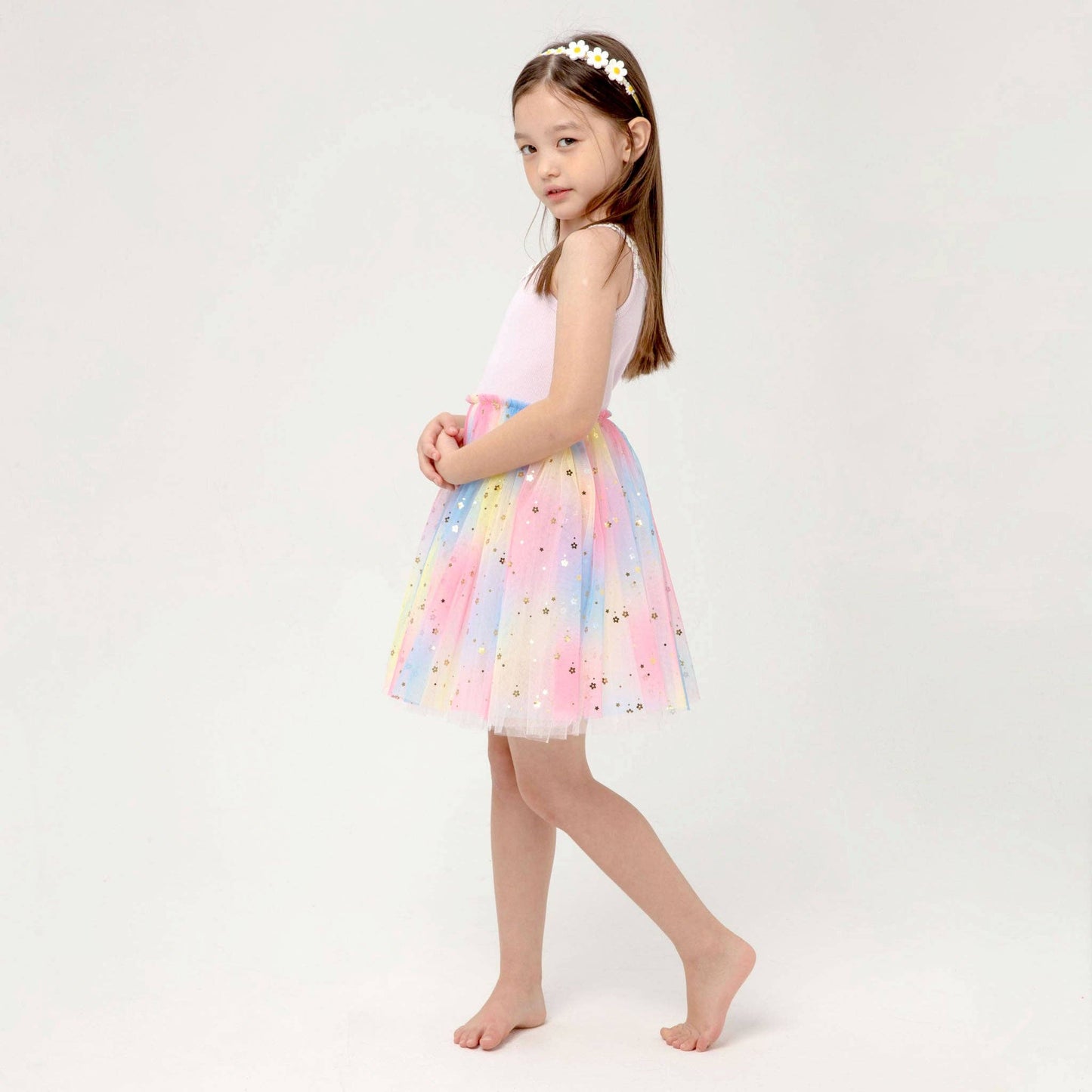 Petite Hailey - Flower Lace Tutu Dress: Peach / 3