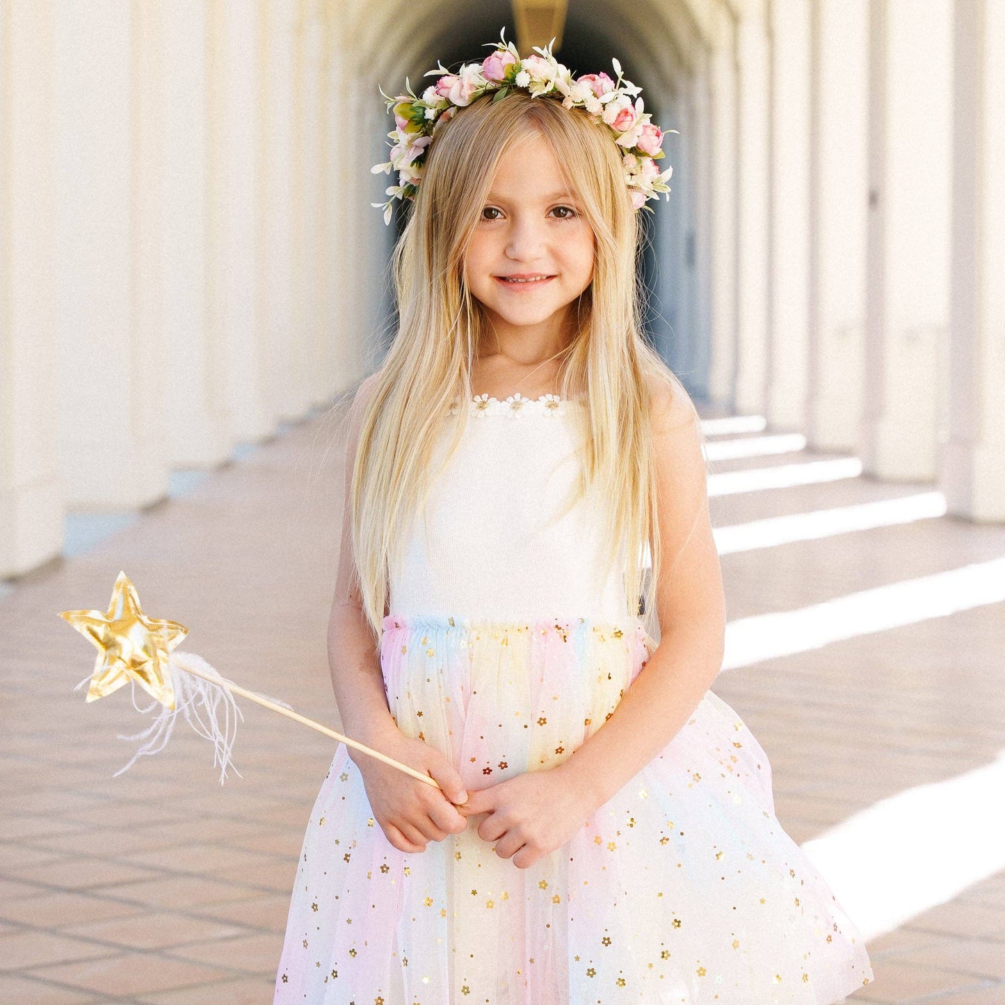 Petite Hailey - Flower Lace Tutu Dress: Peach / 3