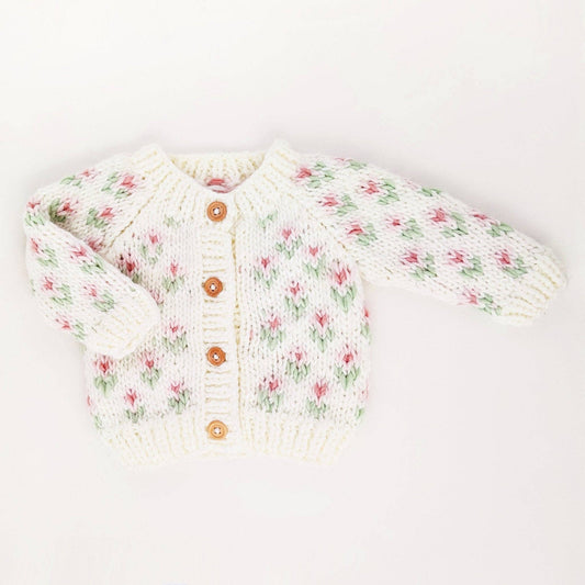 Bitty Blooms White Cardigan Sweater Baby & Toddler: 2-3T