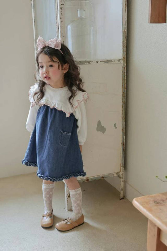 FLO Denim Ruffle Dress