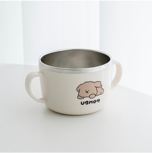 UBMOM Double-Handled Stainless Steel Kids Cup – Cute Bear Design