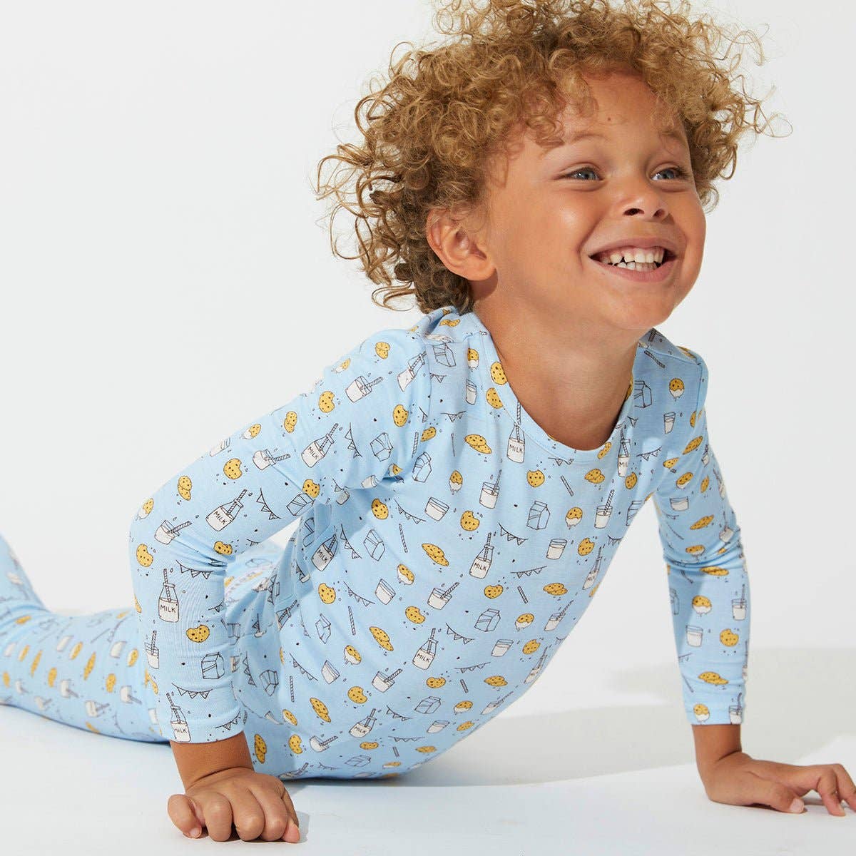 Bellabu Bear - Milk and Cookies Blue Bamboo Two-Piece Set: 4T