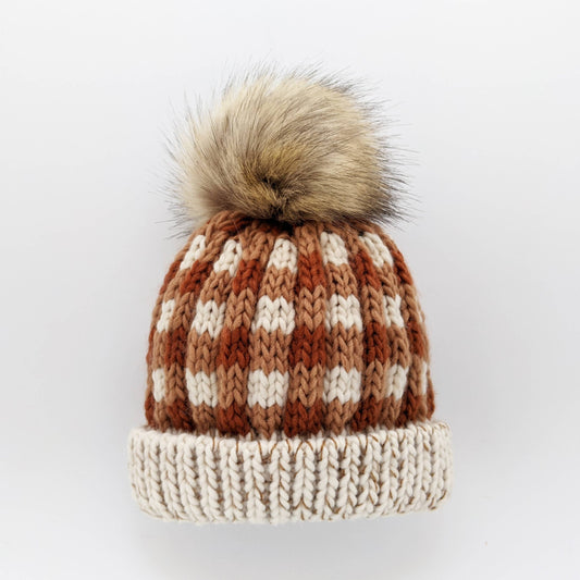 Sienna Buffalo Check Pom Pom Beanie Hat Baby & Kids: L (2-6 years)
