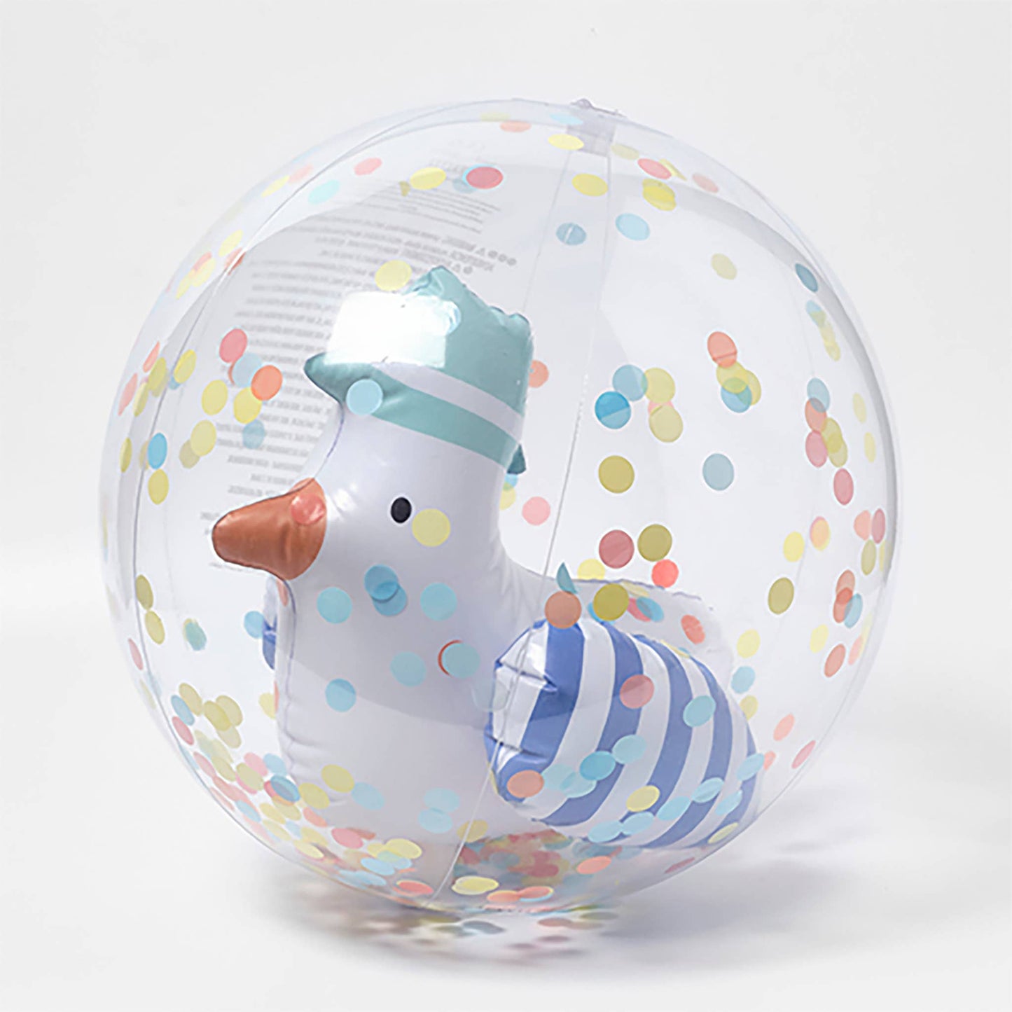 Sunnylife - 3D Inflatable Beach Ball Sid the Seagull Blue Stripe