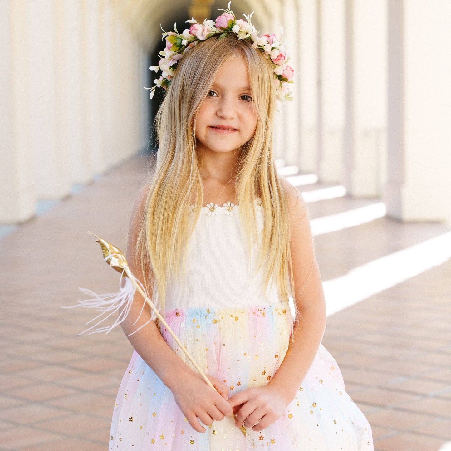 Petite Hailey - Flower Lace Tutu Dress: Peach / 3