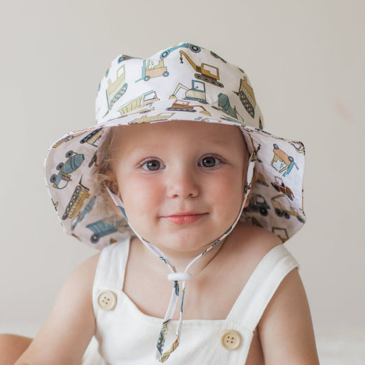 Construction Trucks Bucket Hat UPF 50+ Baby & Toddler: 2-4 years