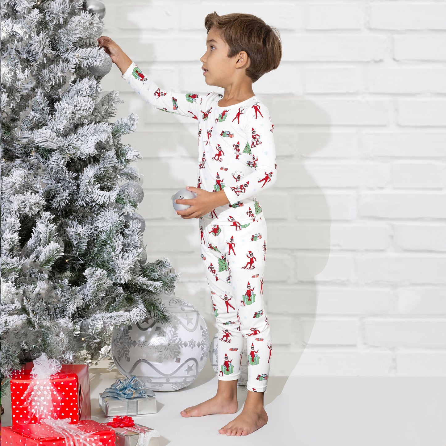 Bellabu Bear - The Elf on the Shelf Bamboo Kids Pajamas: 4T