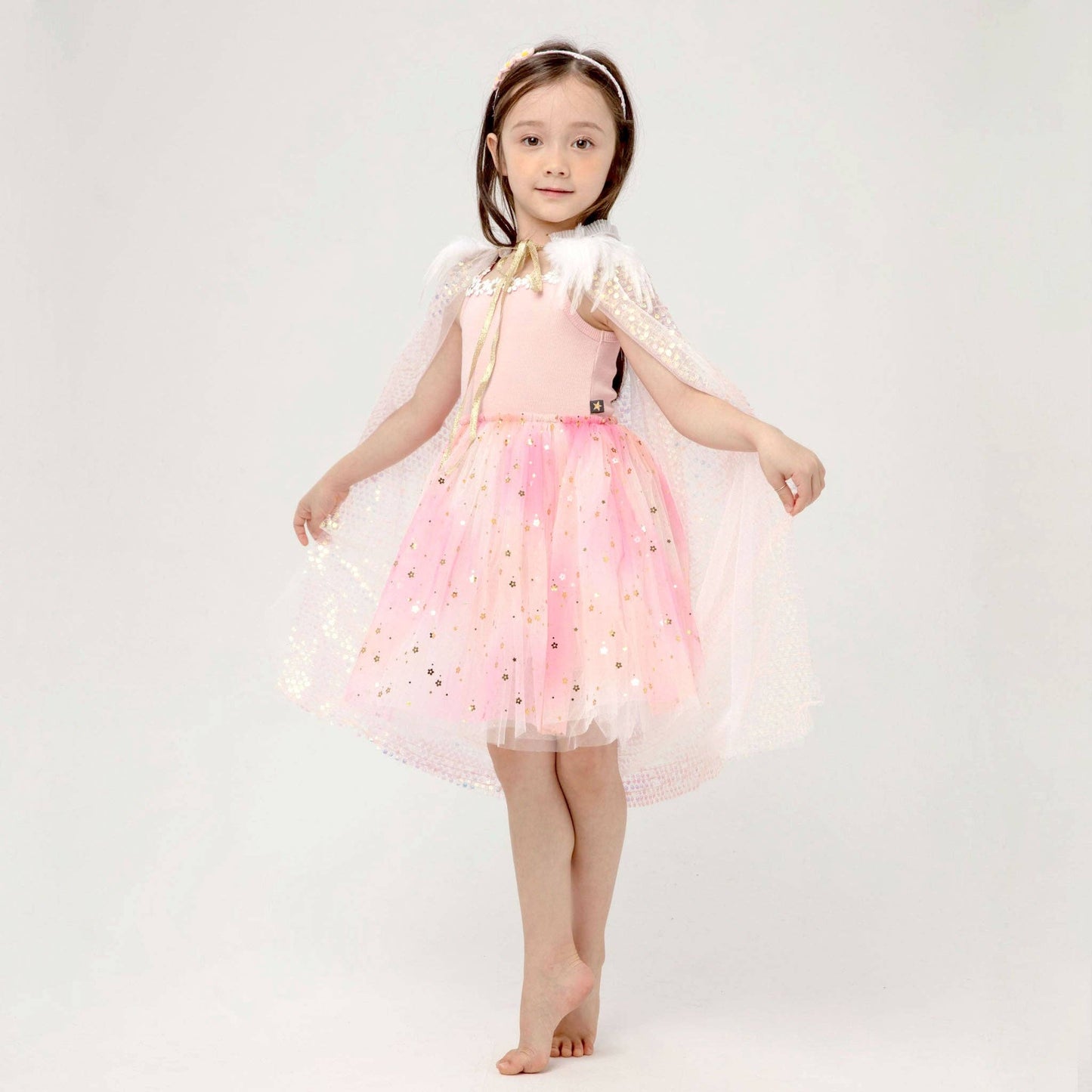 Petite Hailey - Flower Lace Tutu Dress: Peach / 3