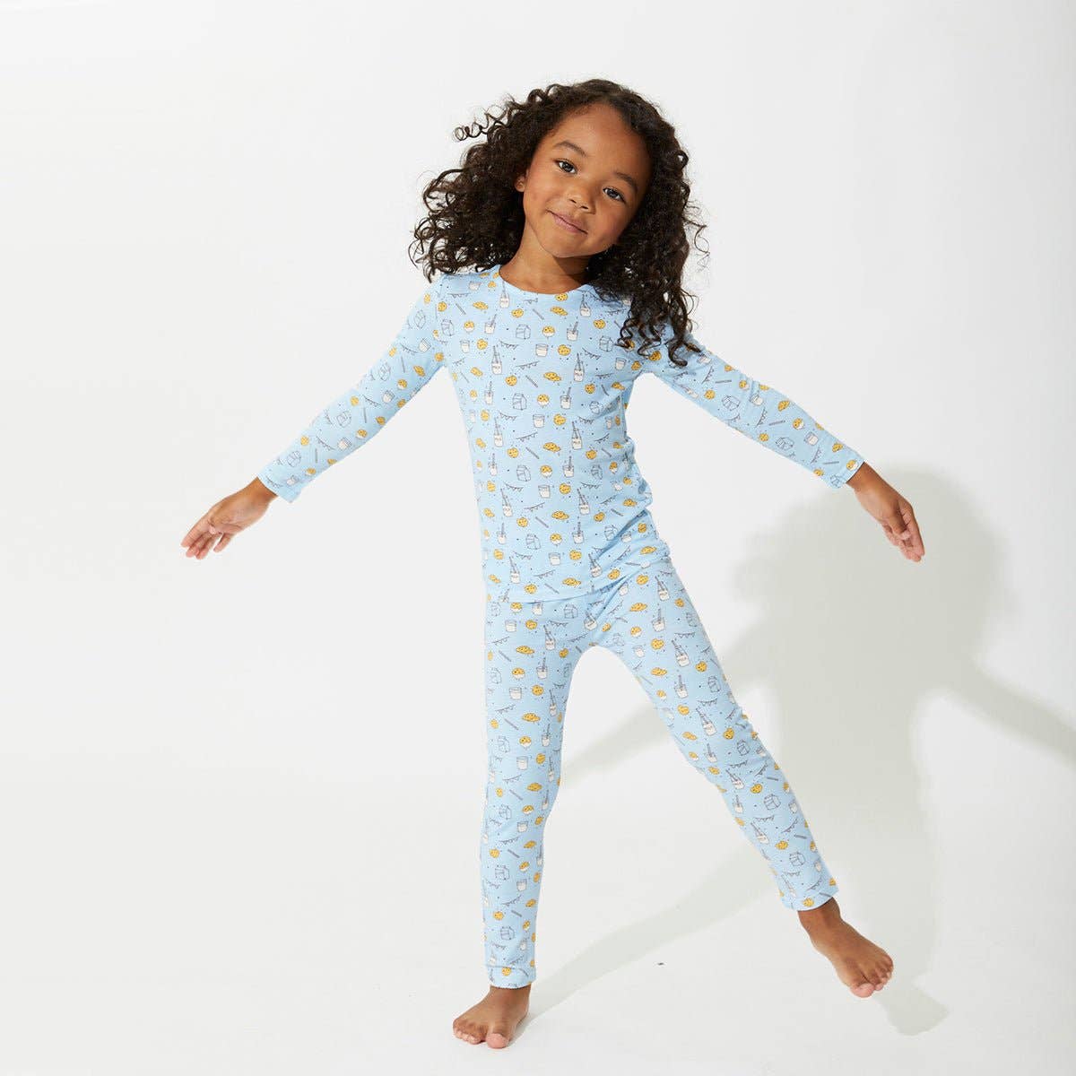 Bellabu Bear - Milk and Cookies Blue Bamboo Two-Piece Set: 4T