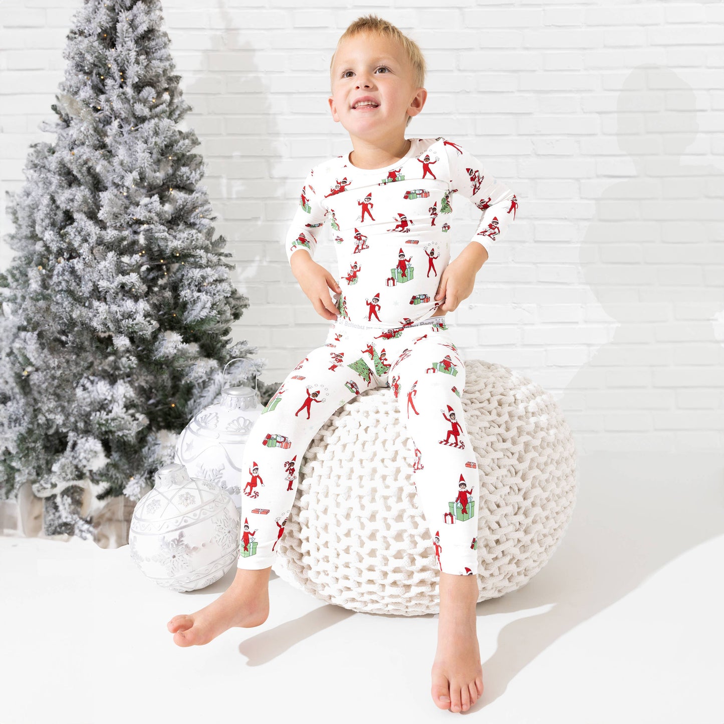 Bellabu Bear - The Elf on the Shelf Bamboo Kids Pajamas: 2T